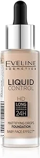 Eveline Make Up Liquid Control Foundation W/Dropper, Light Beige 010, 32 ml