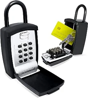 Keyguard Sl-500 Punch Button Lockbox ، لمسة نهائية سوداء ، تكبل