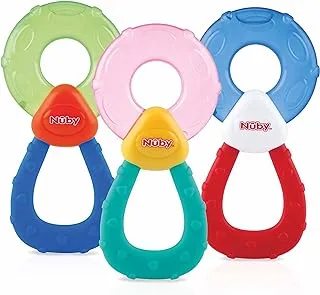 Nuby Coolbite Round Baby Teether with Distilled Water Cooling Pain Relief Teething Toy for Infants and Babies, Piece of 1(Assorted Colors)