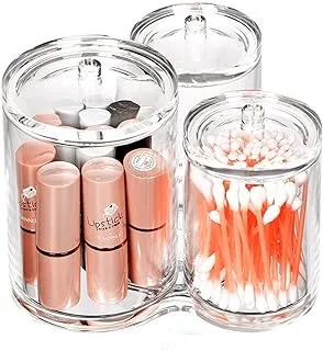 COOLBABY Cotton Swab Storage Box Transparent Beauty Pencil Brush Container Makeup