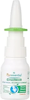 Puressentiel Hypertonic Nasal Spray 15ml - Congestion relief - Instant action - Blocked nose, cold, hay fever, allergies, sinusitis - 100% natural, eucalyptus, sea water, propolis and echinacea