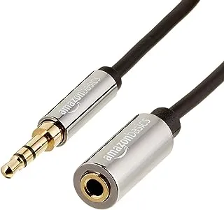 Amazon Basics 3.5mm Aux Jack Audio Extension Cable, Male to Female, Adapter for Headphone or Smartphone, 1.8 meters, Black