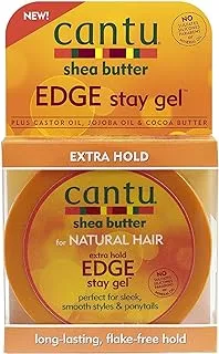 Cantu shea butter for natural hair extra hold edge stay gel, 2.25oz (64g)