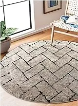 Home Town Geometric Print Cotton Grey Rugs,90X90cm