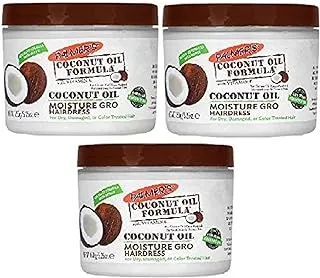 Palmers Coconut Oil Moisture Gro Hairdress Jar 5.25 Ounce (155Ml) (Value Pack Of 3))