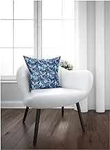 Home Town Digital Print Micro Fibre Dicxy Floral Blue Cushion With Filler,45X45Cm