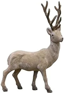 Dubai Garden Centre Christmas Flocked Standing Deer, Brown