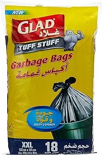 غلاد اكياس قمامة Tuff Stuff، XX-Large، 220 Litres - 18 Count (Pack of 1)