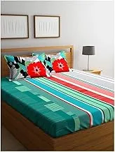 Portico New York Marvella 144 Tc Cotton Bedsheet With 2 Pillow Covers - Abstract, Bed Linen Queen Size, 8044261 -Multicolor