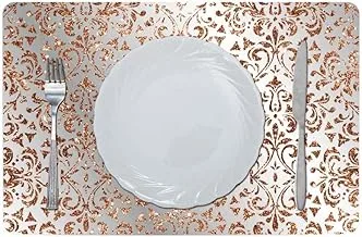 Glamour Glitter Metallic Mirror Look Printed Placemat Copper Aec-29612B