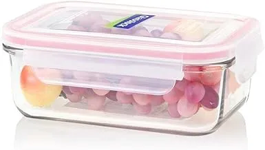 Glasslock Rectangular Food Container, Pink, 715ml (Mcrb-071)