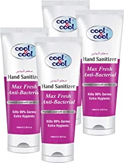 Cool & Cool Max Fresh Hand Sanitizer Tube, 4 x 100 ml