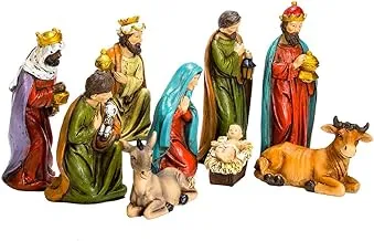 Kurt S. Adler 4 to 5-Inch Resin Table Piece Nativity, Set of 9