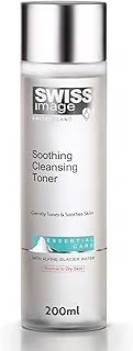 Swiss Image Essential Care Soothing Cleansing Toner, 200 ml, Hydrates, Removes Make Up & Soothes Skin Enriched with Alpine Glacier Water for Normal to Dry Skin