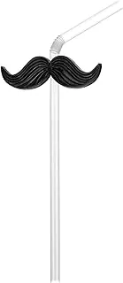 Koopman Straws with Black Mustache, Clear, K8719202031522