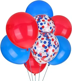 MOAOO Spiderman Balloons 30 Packs Red and Blue 12 inches Latex Balloon Confetti for Baby Shower, Bridal Birthday Party, Party Supplies & Decorations