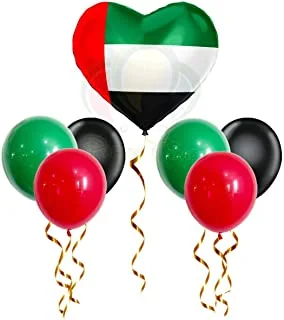 PARTY TIME - 1Pc. UAE National Flag Day Celebration Heart Shape Foil Balloons 18