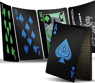 2 Decks Playing Cards, Premium Plastic Waterproof Black Playing Poker Cards Professional Luxury Deck Of Cards For Adults