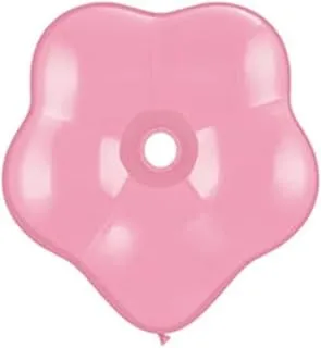 Qualatex 6-Inch Size Geo Blossom Balloons 50 Pieces, Pearl Pink