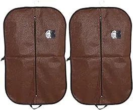 Kuber Industries Emboss 2 Piece Non-Woven Foldable Blazer Cover Set, Brown (Ctktc1851)