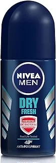 NIVEA MEN Antiperspirant Roll-on for Men, Dry Fresh Antibacterial Protection, 50ml