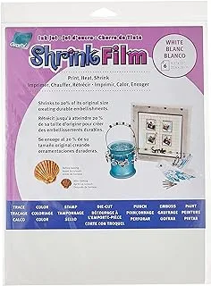 Grafix Ksf6-Wij Printable Shrink Film 8.5X11 6Pc, 6-Pack, White, 6 Count