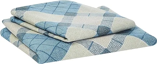 Swayam Caramel Collection Flat Single Bedding Set, Blue, 180 cm X 270 cm, 14011S