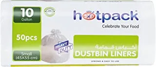 Hotpack Disposable Strong & Bio-Degradable Dustbin Liners White Roll 10 Gallon 45x55cm, 4 Rolls