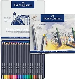 Faber-Castell Gold Faber Colour Pencil 24 لونًا في علبة معدنية مسطحة