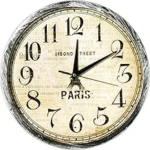 Story At Home Plastic Wall Clock Vintage Collection, Black/Beige, 30 Cm X 30 Cm X 1.5 Cm, Wc1504