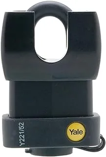 Yale Y221/52/125/1 Weatherproof Closed Shackle Padlock, 52Mm, Pack Of 1, Suitable For Outdoor Use