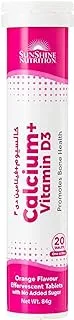 SUNSHINE NUTRITION Calcium Vitamin D3 Effervescent, 20 Tablets