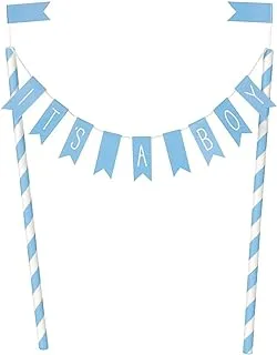 يونيك بارتي 73390 Blue Hearts Baby Shower Bunting Cake Topper