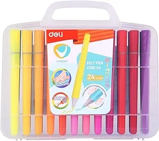 DELI Washable Markers, Triangular Colored Pens Set for Kids Toddlers Children, Arts and Crafts Kits Supplies, Gift for Kids, 24 Colors EC10624