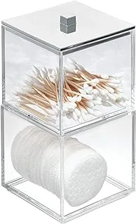 علبة تخزين بلاستيكية من iDesign Clarity للحمام ، المطبخ ، غرفة النوم ، المكتب ، غرفة التخزين ، 4 بوصات × 4 بوصات × 7.75 بوصات ، شفاف