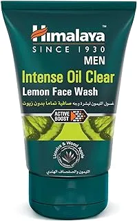 Himalaya Men Intense Oil Clear Lemon Face Wash Gently Cleanses Impurities & Removes Excess Oil -100ml| No.1 Face Wash Brand in UAE