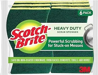 Scotch-Brite Heavy Duty Cellulosic Scrub Sponge, 6 units/pack | Kitchen sponge | Dish sponge | Scrub | General Purpose Cleaning | Food Safe | Non-Rusting | Kitchen, Garage, Outdoor