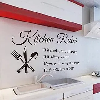 COOLBABY Ap Kitchen Rules Living Room Kitchen Vinyl Carved Wall Stickers Letters Art Quote Decals Home Poster