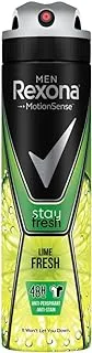 Rexona Men Antiperspirant Deodorant Spray, 48 hour sweat & odor protection, Lime Fresh, with MotionSense technology, 150ml