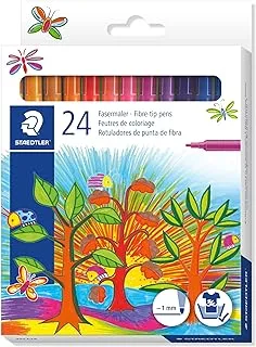 Noris Club Fibre Tip Fine Nib Pen - Pack of 24, Assorted Colors