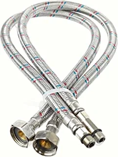 Royal Apex Tap Connector Flexi Pipes 2Pcs Single-head Hose, high-pressure Explosion-proof Single-hole Hot and Cold Water, suitable For Sink Faucet Pointed Water Inlet (45 CM)