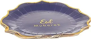 thePartyPopper Blue and Gold Eid Mubarak Plates Big, TPP-SET-EID01