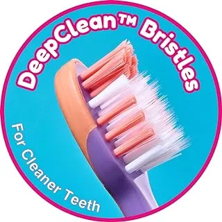 Brush-baby Floss Brush, Complete Dental Care Kit for Kids 6+ Yrs - Kids' Ultimate Toothbrush for Oral Health, Easy-Grip Handle, Soft Bristles, Available in Pink/Yellow/Purple/Blue Colors