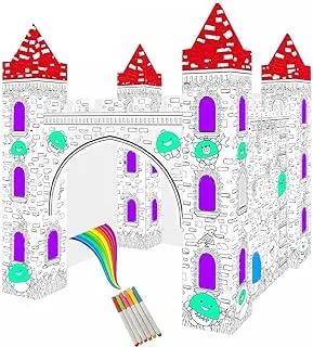 رسومات الشعار المبتكرة من إيزي كيدز | اللون والطلاء | الفن والحرف | 100٪ ورق معاد تدويره | هدايا أعياد الميلاد | مجموعة من 6 أقلام رسم | قلعة اللوحة القابلة للمسح بالموسيقى والضوء | 3 سنوات + | متعدد الألوان