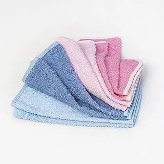 Hotel Linen Klub Deyarco Princess 100% Cotton Terry Wash Cloth 8 Pieces Set, Super Soft Quick Dry Highly Absorbent , Size: 30 X 30Cm, Multi-Colour