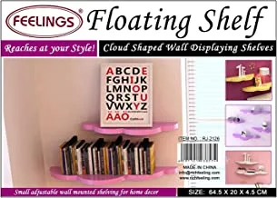 Feelings 80 CM Cloud Shape Wall Floating Shelf. Floating Shelves, Wall Mounted Shelf. Industrial Wall Shelf, Vasage Floating Shelf, Stable Display Stand For Room, Cloud Shelf, Pink