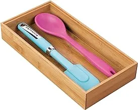 Idesign Formbu Bamboo Cutlery Tray Organizer With Divided Compartments For Kitchen, Dresser, Bathroom, Desk, Bedroom, - Id41880Es