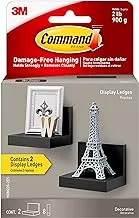 Command Display Ledges, Slate, 2-Ledges, 8-Medium Foam Strips, Decorate Damage-Free