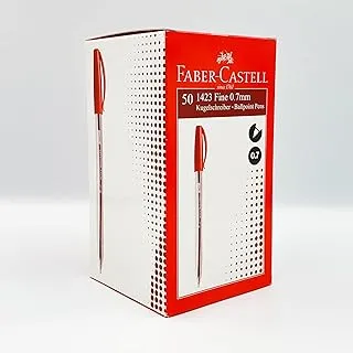 FABER-CASTELL 1423 BALL PEN 0.7MM BOX OF 50PC RED