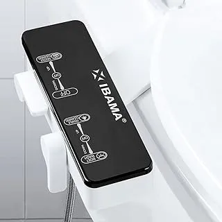 IBAMA Toilet Bidet Non-Electric Mechanical Water Sprayer Toilet Seat Compatible Attachable Bidet- Dual Nozzle, Black Color